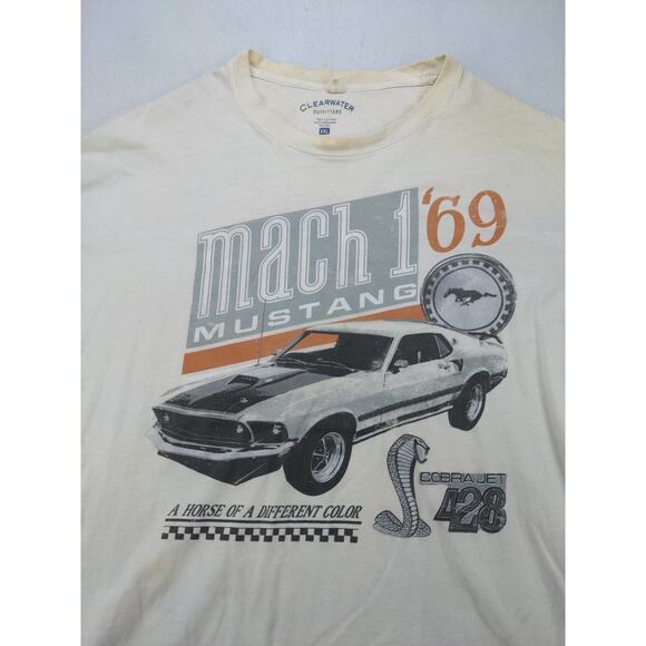Retro Mach 1 1969 Mustang Cobra Jet 428 T Shirt Size XXL Graphic Logo - Picture 7 of 11